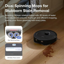 Roborock Qrevo S Robot Vacuum And Mop, Self-Drying, Auto Mop Washing, 7000Pa Suction, Self-Emptying And Refilling, 10Mm Mop Lifting, 200Rpm Spinning Mops, Smart Obstacle Avoidance, Black