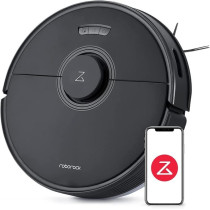 Roborock Q7 Max Robot Vacuum Cleaner With Mop, 4200Pa Strong Suction, Lidar Navigation, Multi-Level Mapping, No-Go And No-Mop Zones, 180Mins Runtime, Works With Alexa, Perfect For Pet Hair, Black