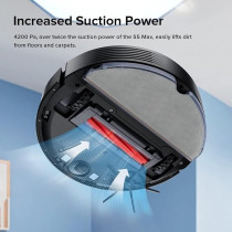 Roborock Q7 Max Robot Vacuum Cleaner With Mop, 4200Pa Strong Suction, Lidar Navigation, Multi-Level Mapping, No-Go And No-Mop Zones, 180Mins Runtime, Works With Alexa, Perfect For Pet Hair, Black