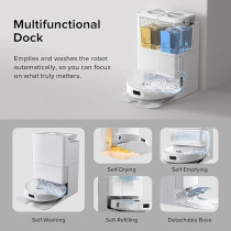 Roborock Qrevo S Robot Vacuum And Mop, Self-Drying, Auto Mop Washing, 7000Pa Suction, Self-Emptying And Refilling, 10Mm Mop Lifting, 200Rpm Spinning Mops, Smart Obstacle Avoidance