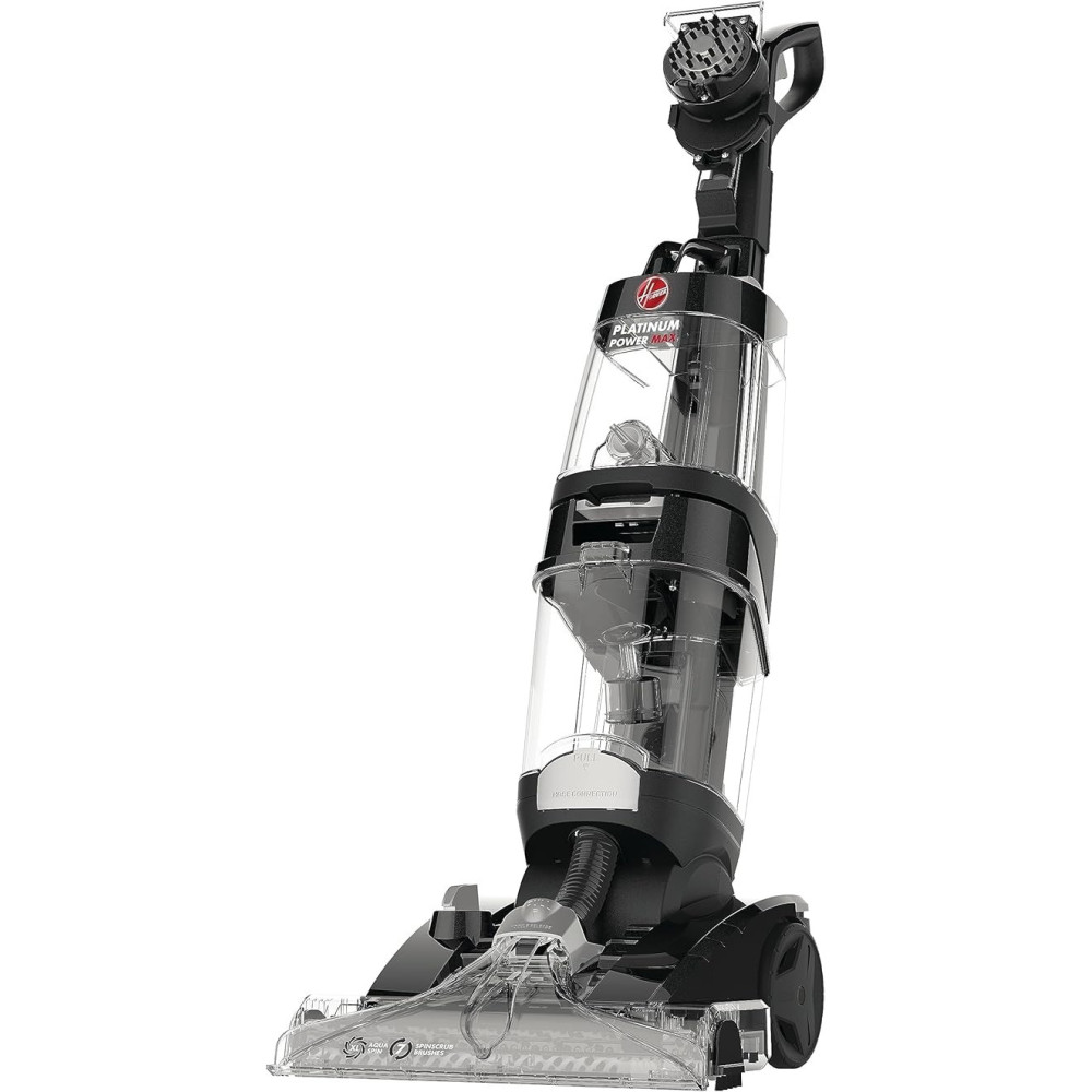 Hoover Platinum Power Max Carpet Washer And Hard Floor Cleaner, 360 Degree Counter-Rotating Xl Aqua Spin Brush And Spins Scub Technology, For Home, Office, Majlis And More, Black, CWKTH012