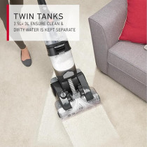 Hoover Platinum Power Max Carpet Washer And Hard Floor Cleaner, 360 Degree Counter-Rotating Xl Aqua Spin Brush And Spins Scub Technology, For Home, Office, Majlis And More, Black, CWKTH012