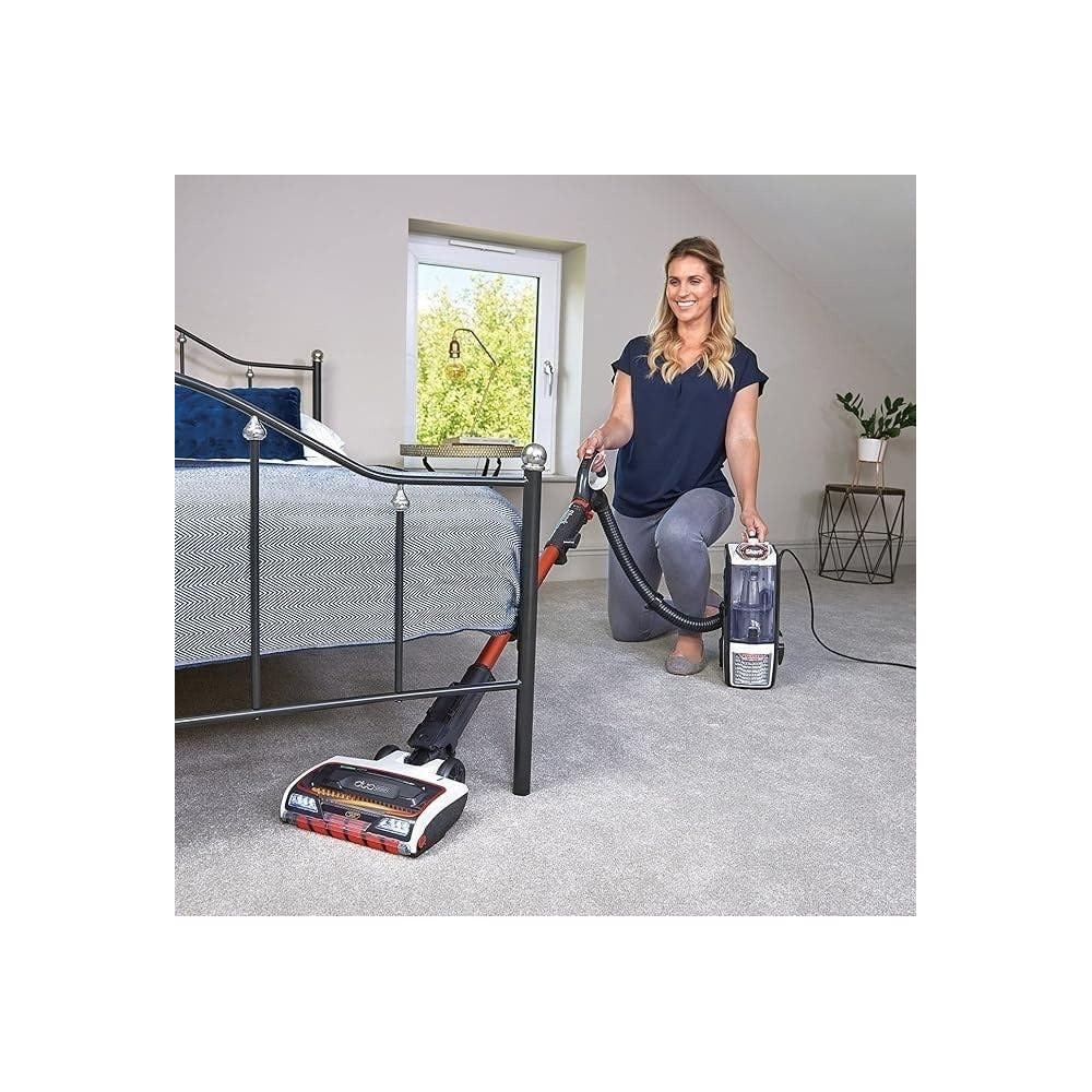 Shark Corded Upright Vacuum Cleaner, 0.83L With Anti Hair Wrap Technology And Duoclean, Pet Model, Powered Lift-Away, Led Headlights, Anti-Allergen, 8M Cord, 750W, 2 Attachments, Navy/Orange, NZ801MET