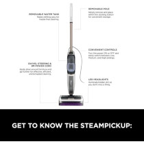 Shark Steampickup 3 In 1 Steam Mop For Hard Floors, Chemical Free, Cleans And Separates Wet And Dry Dirt, 420Ml Content, Extra Brush Roll, Storage Station And Brush Roll Holder, White, SD200ME