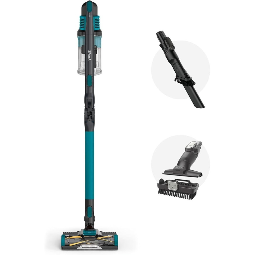 Shark Cordless Stick Vacuum Cleaner With Anti Hair Wrap, Up To 40 Mins Run-Time, Transforms Into Handheld Vacuum Cleaner With Duster-Crevice Tool And Upholstery Tool, Peacock Blue, IZ102ME