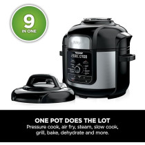 Ninja Op500 Foodi Ultimate Pressure Cooker With Crisping Imax 9 In 1 Multi 1760 Watts, 7.5 Litre Capacity, Black
