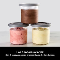 Ninja Creami Ice Cream Maker And Dessert Machine With 3 Containers, 7 Programmes, Making Ice Cream, Gelato, Sorbet, Smoothie Bowls, Milkshakes And More, Black/Silver, 1.4 L Ice Cream Capacity, NC300EU