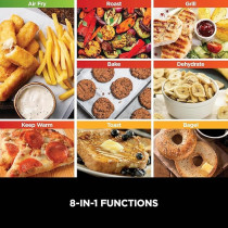 Ninja Foodi 8-In-1 Flip Oven, Portable Mini Oven For Countertop And Work Surfaces, Multifunctional Oven With 8 Cooking Functions; Air Fry, Roast, Grill, Bake And More, Silver/Black, SP101ME