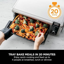 Ninja Foodi 8-In-1 Flip Oven, Portable Mini Oven For Countertop And Work Surfaces, Multifunctional Oven With 8 Cooking Functions; Air Fry, Roast, Grill, Bake And More, Silver/Black, SP101ME