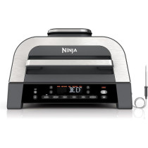 Ninja DG551 Foodi Smart Xl 6-In-1 Indoor Grill With Air Fry, Roast, Bake, Broil, And Dehydrate, Foodi Smart Thermometer, 2Nd Generation, Black/Silver