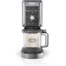 Ninja Creami Deluxe Ice Cream Maker And Frozen Dessert Maker With 3 Tubs, 10 Functions, Makes Ice Cream, Gelato, Sorbet, Frozen Yoghurt, Milkshakes, Slushi And More, 2-In-1 Flavour Option, Silver/Black, NC501ME