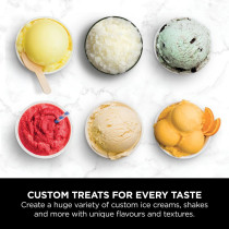 Ninja Creami Deluxe Ice Cream Maker And Frozen Dessert Maker With 3 Tubs, 10 Functions, Makes Ice Cream, Gelato, Sorbet, Frozen Yoghurt, Milkshakes, Slushi And More, 2-In-1 Flavour Option, Silver/Black, NC501ME