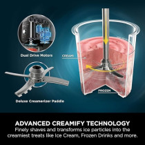 Ninja Creami Deluxe Ice Cream Maker And Frozen Dessert Maker With 3 Tubs, 10 Functions, Makes Ice Cream, Gelato, Sorbet, Frozen Yoghurt, Milkshakes, Slushi And More, 2-In-1 Flavour Option, Silver, NC501UK