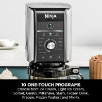Ninja Creami Deluxe Ice Cream Maker And Frozen Dessert Maker With 3 Tubs, 10 Functions, Makes Ice Cream, Gelato, Sorbet, Frozen Yoghurt, Milkshakes, Slushi And More, 2-In-1 Flavour Option, Silver, NC501UK
