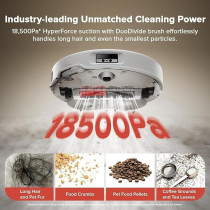 Roborock Qrevo Curv Robot Vacuum And Mop, 18,500Pa Suction, Zero-Tangling, Duodivide Main Brush, Flexiarm Arc Side Brush, Flexiarm Mop, Adaptilift Chassis, Auto Mop Washing And Drying, Self-Emptying, White
