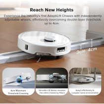 Roborock Qrevo Curv Robot Vacuum And Mop, 18,500Pa Suction, Zero-Tangling, Duodivide Main Brush, Flexiarm Arc Side Brush, Flexiarm Mop, Adaptilift Chassis, Auto Mop Washing And Drying, Self-Emptying, White