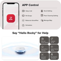 Roborock Qrevo Curv Robot Vacuum And Mop, 18,500Pa Suction, Zero-Tangling, Duodivide Main Brush, Flexiarm Arc Side Brush, Flexiarm Mop, Adaptilift Chassis, Auto Mop Washing And Drying, Self-Emptying, White