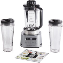 Ninja Foodi Max Power Nutri Blender 2-In-1, Blend Smoothie Bowls, Thick Spreads And Frozen Drinks, Automatic Programs, Smarttorque, 1L Jug With Power Paddle, 2X 700Ml Cups, 1100W, Silver, CB150ME
