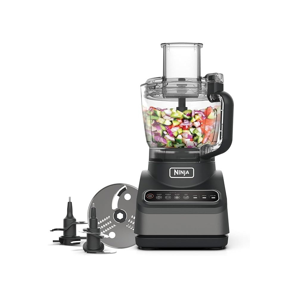 Ninja Food Processor With 4 Automatic Programs; Chop, Puree, Slice, Mix And 3 Manual Speeds, 2.1L Bowl, Blades, 850W, Dishwasher Safe Parts, Silver, BN650ME