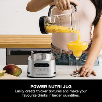 Ninja Foodi Max Power Nutri Blender 2-In-1, Blend Smoothie Bowls, Thick Spreads And Frozen Drinks, Automatic Programs, Smarttorque, 1L Jug With Power Paddle, 2X 700Ml Cups, 1100W, Silver, CB150ME
