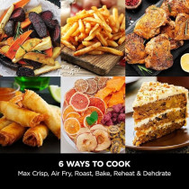 Ninja Air Fryer Max Pro, 6.2L, Uses No Oil, Large Square Single Drawer, Roast, Bake, Air Fry, Family Size, Digital, Cook From Frozen, Non-Stick, Dishwasher Safe Basket And Crisper Plate, Black, AF180ME