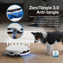 Ecovacs 2025 New Launch Deebot T50 Pro Omni Robot Vacuum And Mop, 8.1Cm Ultra-Thin, 15000Pa Suction, Zerotangle, Truedge, Obstacle Avoidance, Auto Mop Wash/Dry/Refill, Self-Emptying, Pet Hair Friendly