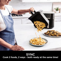 Ninja Foodi Max Dual Zone Air Fryer, Smart Cook System, 9.5L, 2 Drawers, 6 Functions, Grey, AF451UK