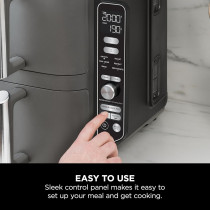 Ninja Double Stack Xl Air Fryer, Vertical Dual Drawer Air Fryer With 4 Cooking Levels, 2 Drawers And 2 Racks, Space Saving Design, 9.5L Capacity, 6 Cooking Functions, 8 Portions, Grey, SL400ME