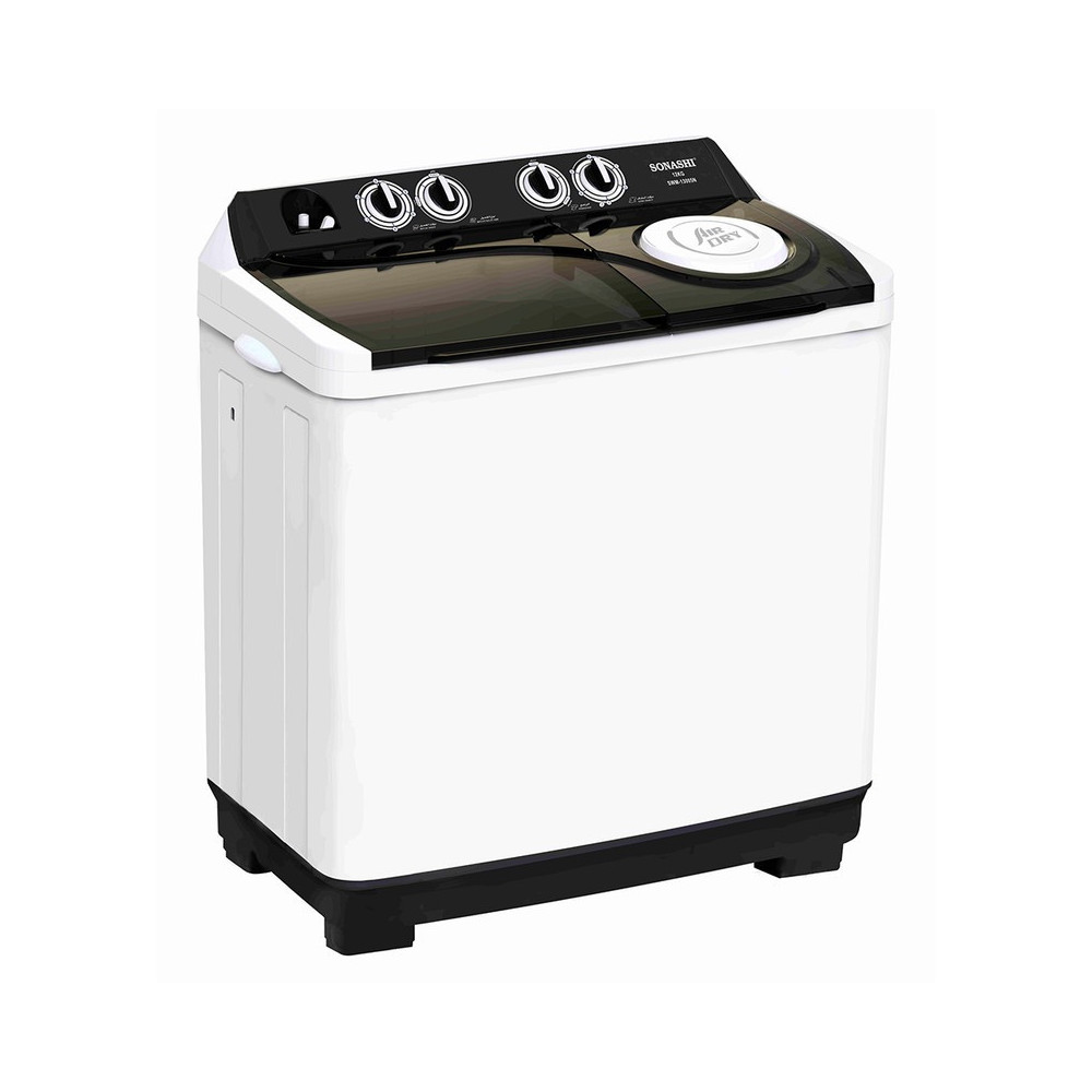 Sonashi 13 Kg Top Loading Semi Automatic Washing Machine, White/Black
