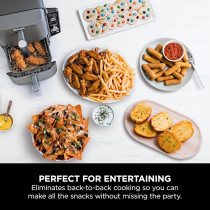 Ninja Double Stack Xl Air Fryer, Vertical Dual Drawer Air Fryer With 4 Cooking Levels, 2 Drawers And 2 Racks, Space Saving Design, 9.5L Capacity, 6 Cooking Functions, 8 Portions, Grey, SL400ME