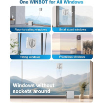 Ecovacs Winbot W2 Omni Portable Window Cleaning Robot, Intelligent Cleaning With Three-Nozzle Wide-Angle Spray Technology, Win Slam 4.0 Path Planning, Deep Edge Cleaning, 5500Pa Suction Power