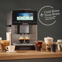 Siemens Fully Automatic Coffee Machine, Eq900, Baristamode, Egrinder, Beanident System, 6.8 Inch Iselect Display, Home Connect App, Stainless Steel, TQ905GB3