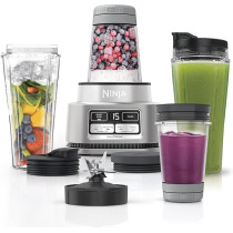 Ninja Foodi Power Nutri Blender 2 In 1, Blend Smoothie Bowls, Thick Spreads And Frozen Drinks, Automatic Programs, 700Ml Cup And 400Ml Bowl With With Power Paddle, 1100W, Silver, CB102ME
