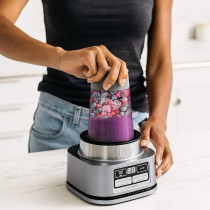 Ninja Foodi Power Nutri Blender 2 In 1, Blend Smoothie Bowls, Thick Spreads And Frozen Drinks, Automatic Programs, 700Ml Cup And 400Ml Bowl With With Power Paddle, 1100W, Silver, CB102ME