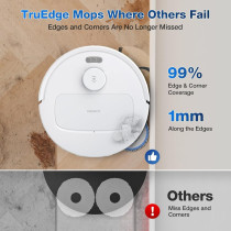 Ecovacs Deebot N30 Pro Omni Robot Vacuum Cleaner With Mop Function, 10000 Pa Suction Power, Zerotangle 2.0 Technology, Truedge Edge Cleaning, 60 Degree C Hot Water Mop Cleaning, Hot Air Drying, White