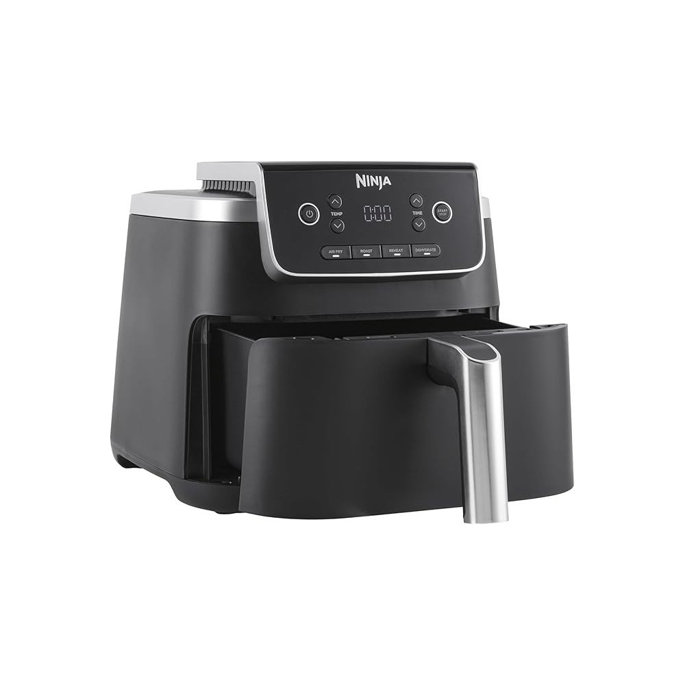 Ninja Air Fryer Pro 4.7L, Single Drawer, 4-In-1, Air Fry, Roast, Reheat, Dehydrate, Cooks 1-2 Portions, Digital, Cook From Frozen, Non-Stick Drawer And Crisper Basket, 2000W, Black, AF140ME