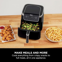 Ninja Air Fryer Pro 4.7L, Single Drawer, 4-In-1, Air Fry, Roast, Reheat, Dehydrate, Cooks 1-2 Portions, Digital, Cook From Frozen, Non-Stick Drawer And Crisper Basket, 2000W, Black, AF140ME