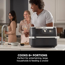 Ninja Foodi Flexdrawer Air Fryer, Dual Zone With Removable Divider, Large 10.4L Drawer, 7-In-1, Air-Fryer Uses No Oil, Air Fry, Roast, Bake, Max Crisp, Non-Stick Dishwasher Safe Parts, Black AF500ME