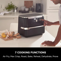 Ninja Foodi Flexdrawer Air Fryer, Dual Zone With Removable Divider, Large 10.4L Drawer, 7-In-1, Air-Fryer Uses No Oil, Air Fry, Roast, Bake, Max Crisp, Non-Stick Dishwasher Safe Parts, Black AF500ME