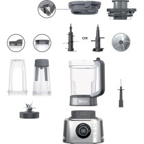 Ninja Foodi Power Nutri Blender 4-In-1, Slice, Grate And Chop, Blend Smoothie Bowls, Spreads And Drinks, Automatic Programs, 2.1L Jug, 700Ml Cup And 530Ml Xl Bowl With Power Paddle, 1200W, Silver, CB400ME