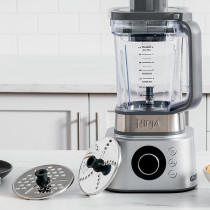 Ninja Foodi Power Nutri Blender 4-In-1, Slice, Grate And Chop, Blend Smoothie Bowls, Spreads And Drinks, Automatic Programs, 2.1L Jug, 700Ml Cup And 530Ml Xl Bowl With Power Paddle, 1200W, Silver, CB400ME