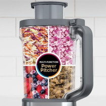 Ninja Foodi Power Nutri Blender 4-In-1, Slice, Grate And Chop, Blend Smoothie Bowls, Spreads And Drinks, Automatic Programs, 2.1L Jug, 700Ml Cup And 530Ml Xl Bowl With Power Paddle, 1200W, Silver, CB400ME