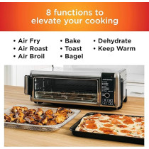 Ninja SP101 Digital Air Fry Countertop Oven With 8-In-1 Functionality, Flip Up And Away Capability For Storage Space, With Air Fry Basket, Wire Rack And Crumb Tray, Silver
