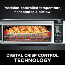 Ninja SP101 Digital Air Fry Countertop Oven With 8-In-1 Functionality, Flip Up And Away Capability For Storage Space, With Air Fry Basket, Wire Rack And Crumb Tray, Silver