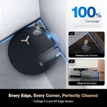 Ecovacs Deebot X8 Pro Omni Robot Vacuum And Mop, Ozmo Roller Instant Self-Washing Mopping, 18000Pa Suction Hot Water Mop Washing, Auto Cleaning Solution Adding, Hot Air-Drying, Self-Emptying