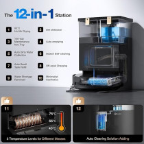 Ecovacs Deebot X8 Pro Omni Robot Vacuum And Mop, Ozmo Roller Instant Self-Washing Mopping, 18000Pa Suction Hot Water Mop Washing, Auto Cleaning Solution Adding, Hot Air-Drying, Self-Emptying