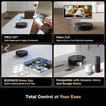 Ecovacs Deebot X8 Pro Omni Robot Vacuum And Mop, Ozmo Roller Instant Self-Washing Mopping, 18000Pa Suction Hot Water Mop Washing, Auto Cleaning Solution Adding, Hot Air-Drying, Self-Emptying
