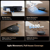 Ecovacs Deebot X8 Pro Omni Robot Vacuum And Mop, Ozmo Roller Instant Self-Washing Mopping, 18000Pa Suction Hot Water Mop Washing, Auto Cleaning Solution Adding, Hot Air-Drying, Self-Emptying