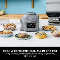 Ninja Speedi 10-In-1 Rapid Cooker, Air Fryer And Multi Cooker, 5.7L, Meals For 4 In 15 Minutes, Air Fry, Steam, Grill, Bake, Roast, Sear, Slow Cook And More, Cooks 4 Portions, Sea Salt Grey, ON400ME