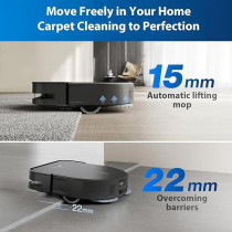 Ecovacs Deebot X5 Pro Omni, Vacuum And Mop Robot, 12800 Pa, Anti-Tangle, Truedge Adaptive Edge Cleaning, Wipe With Warm Water At 70 Degree C, Intelligent Aina 2.0 Navigation